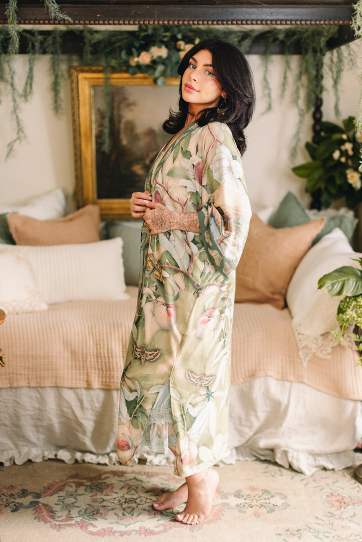 Fleur De Soleil Opera Duster Kimono Robe w/ Florals Pre-Order March 2026