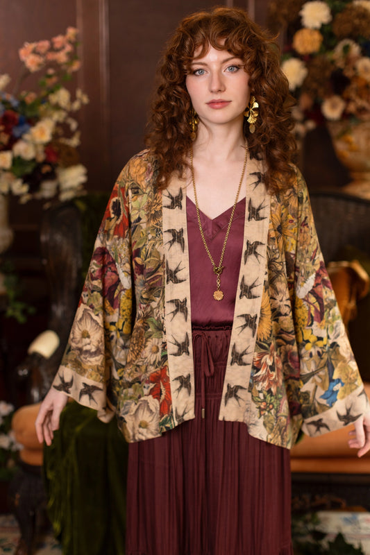 Golden Hour Pixie Duster Crop Kimono w/ Floral Print Pre-Order - Ships August 2026