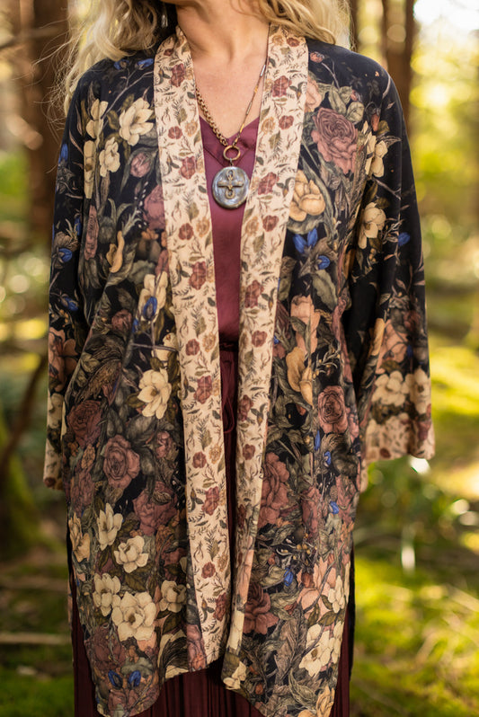 Lionheart Matinée Duster w/ Florals & Narnia Inspired Print - Pre Order - Ships in March 2026