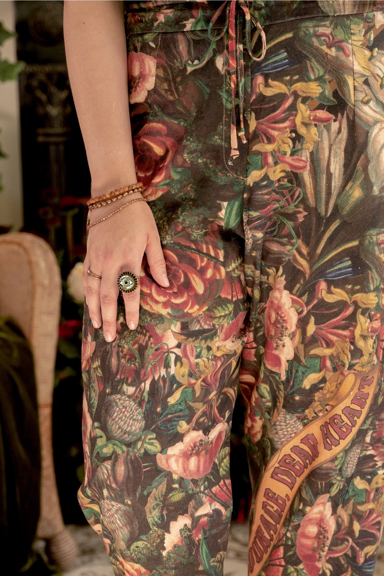 Courage Dear Heart Boho Linen Cropped Artist Pants Pre Order Ship Aug 30th