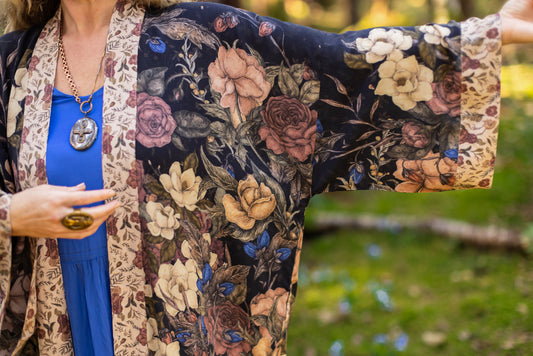 Lionheart Opera Duster w/ Botanicals & Narnia Inspired Print - Pre Order - Ships in March 2026