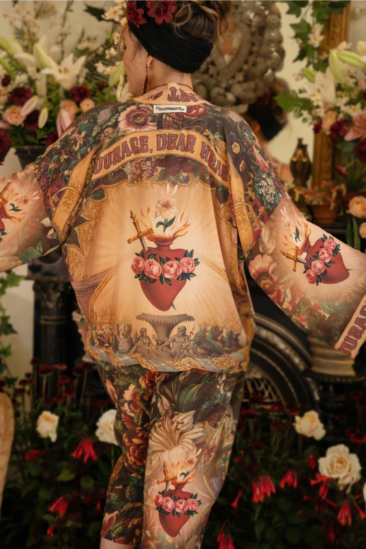 Courage Dear Heart Pixie Duster Crop Kimono w/ Sacred Heart- Preorder Ships August 1 - 30th