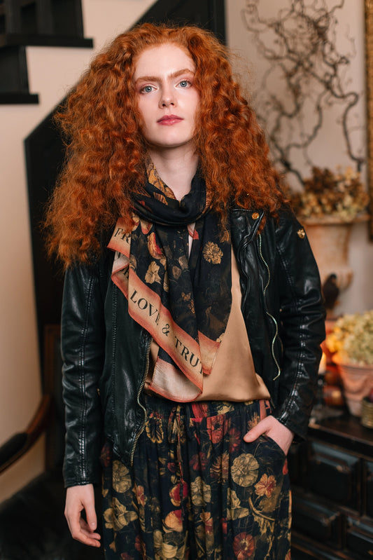 Heart of Gold Scarf with Swallows & Sacred Heart Pre-Order Ships September 2025