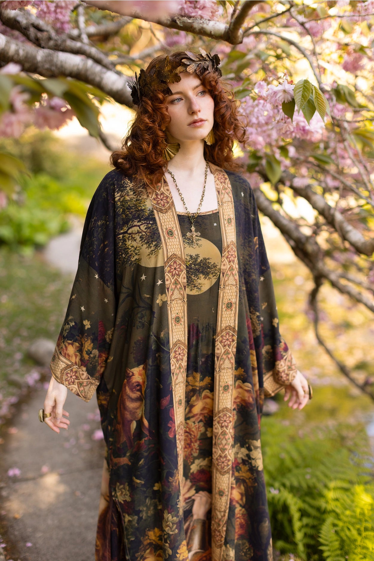 The Messenger Opera Duster Robe w/ Joan of Arc & Florals - Pre-Order Ships In September