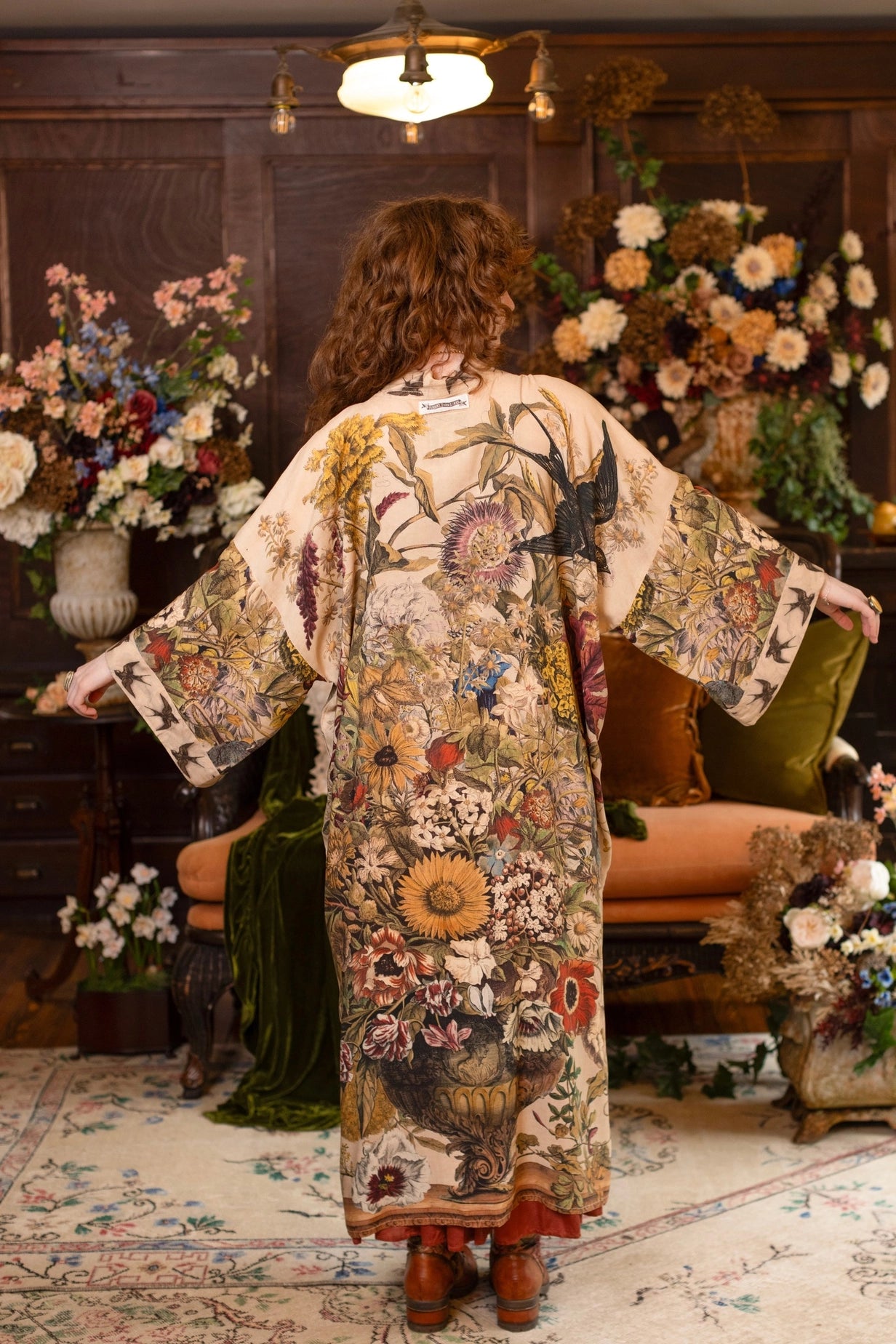 Golden Hour Opera Duster Kimono Robe w/ Floral Print - Pre-Order - Ships August 2026