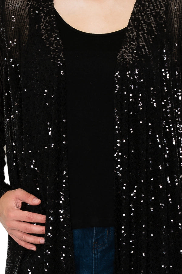 Black Sequin Cardigan - Ships Late September