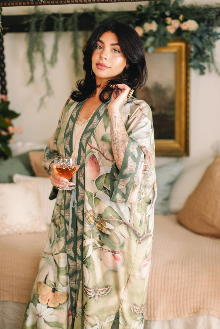 Fleur De Soleil Opera Duster Kimono Robe w/ Florals Pre-Order March 2026