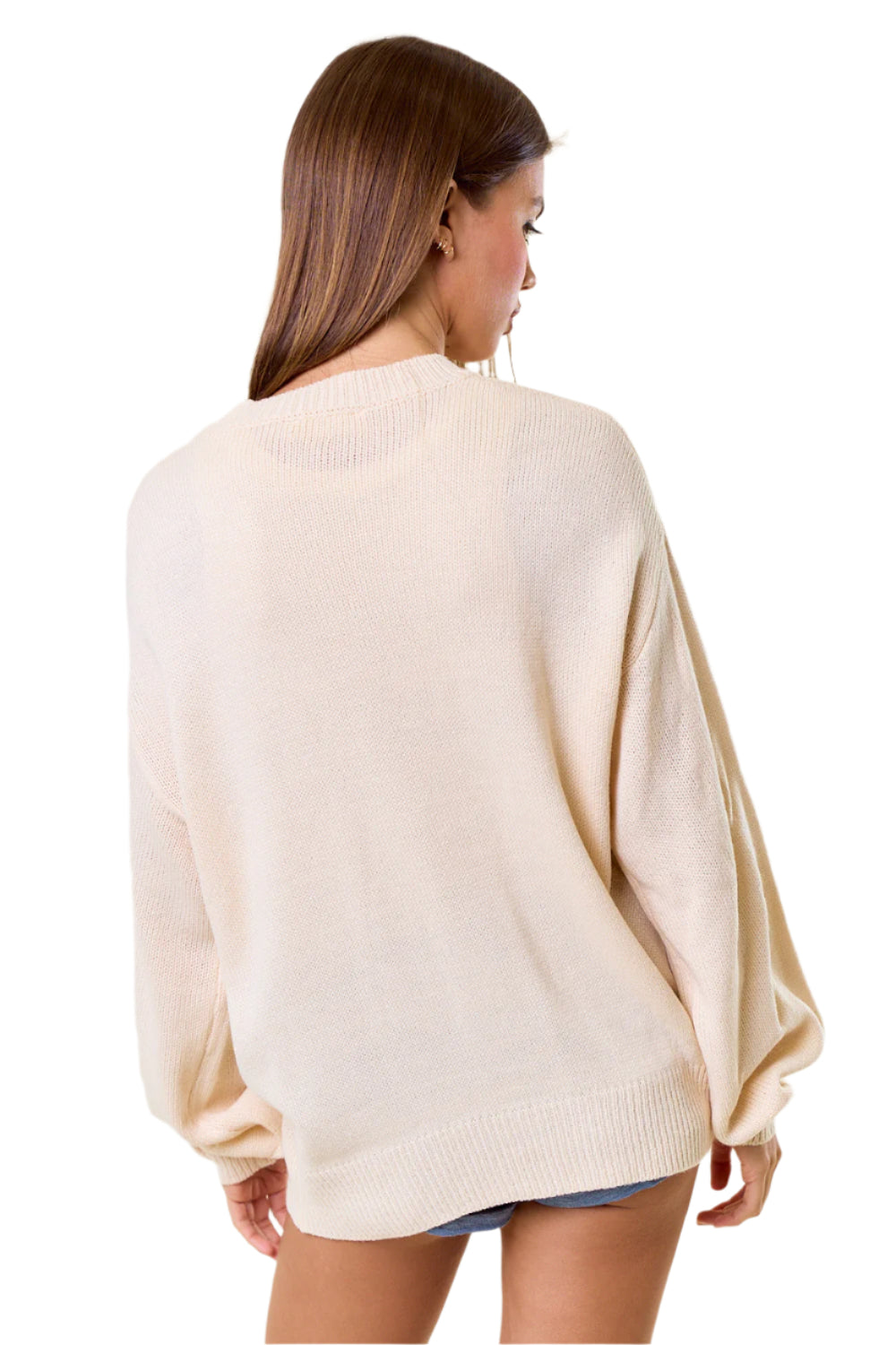 Snatched Letter Embroidered Sweater