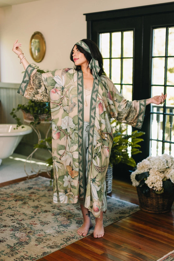 Fleur De Soleil Opera Duster Kimono Robe w/ Florals Pre-Order March 2026