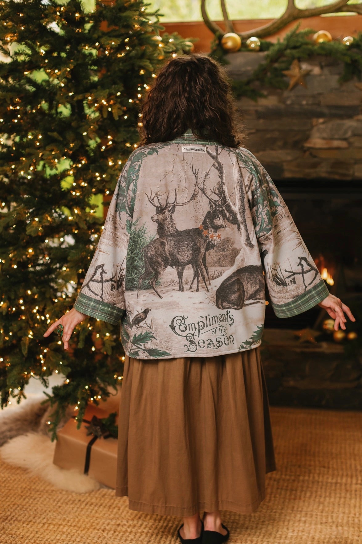 Winter Wish Christmas Fleece Cottage Cardigan Kimono Jacket Pre-Order Ships Sept 30th