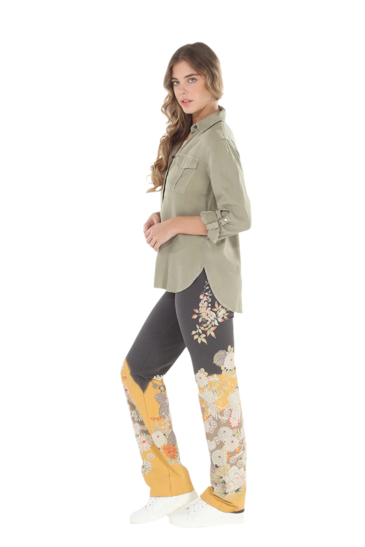 Paparazzi by Biz - Stretch Fit Floral Print Lounge Pant with Raw Hem