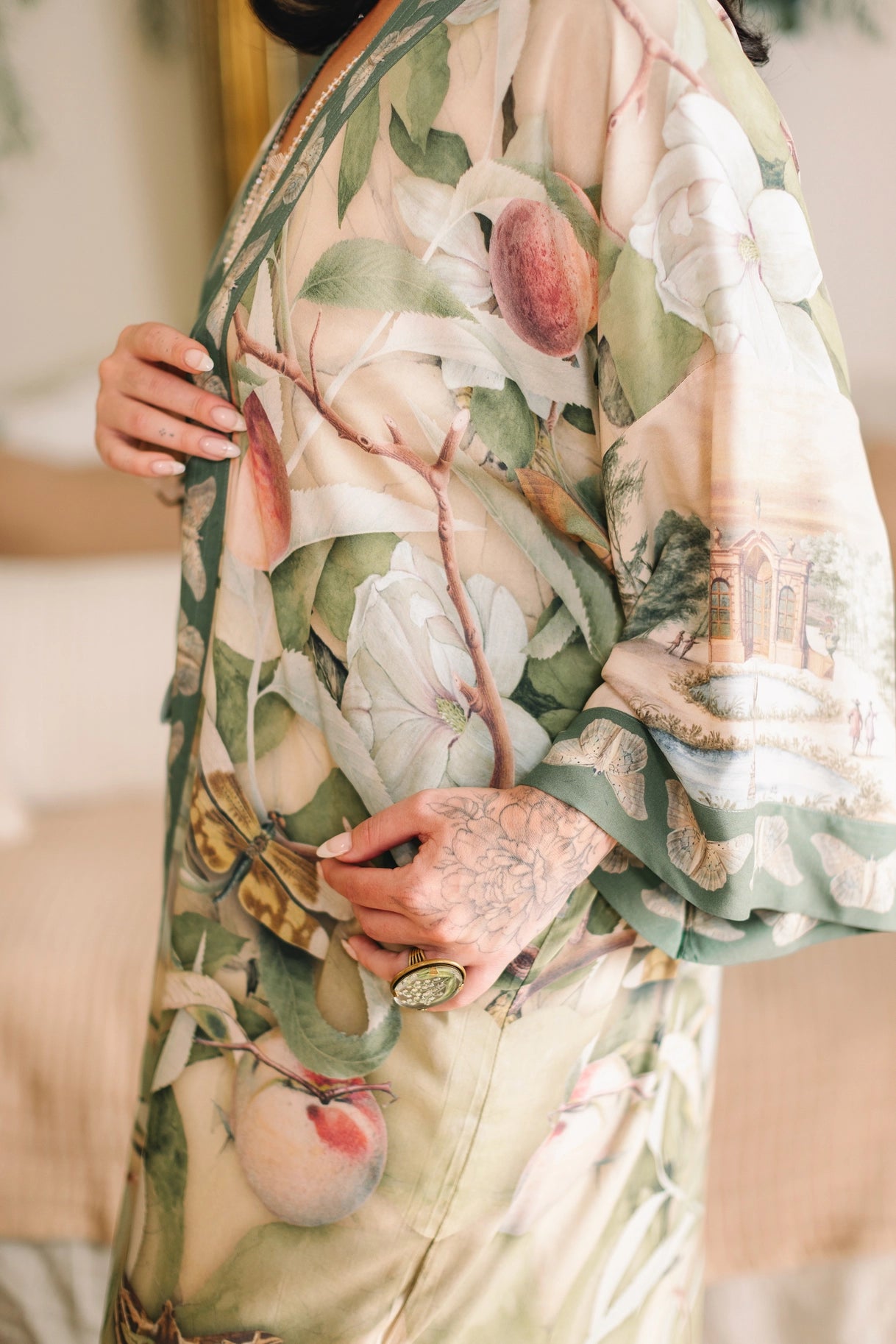 Fleur De Soleil Opera Duster Kimono Robe w/ Florals Pre-Order March 2026