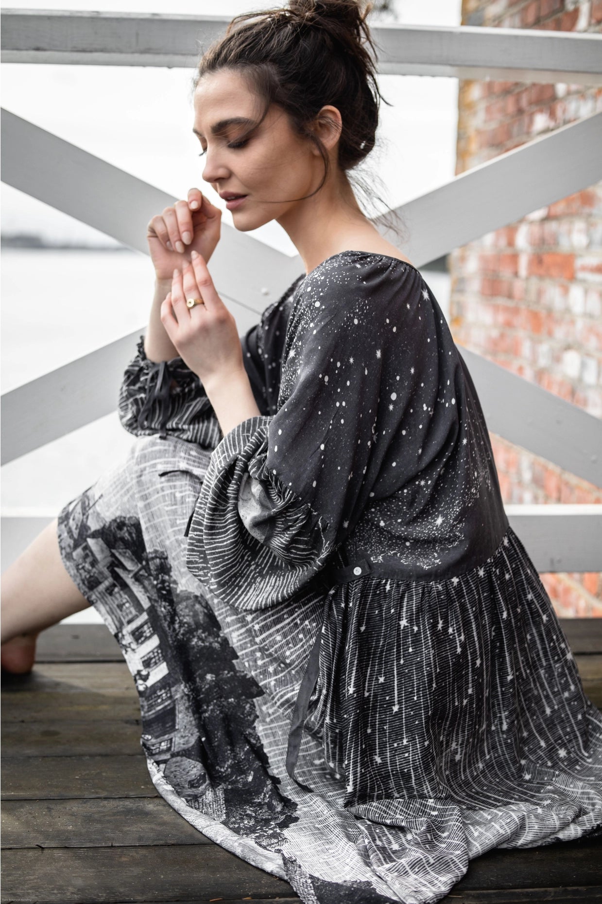 Stargazer Reversible Printed Bamboo Layering Tunic Dress