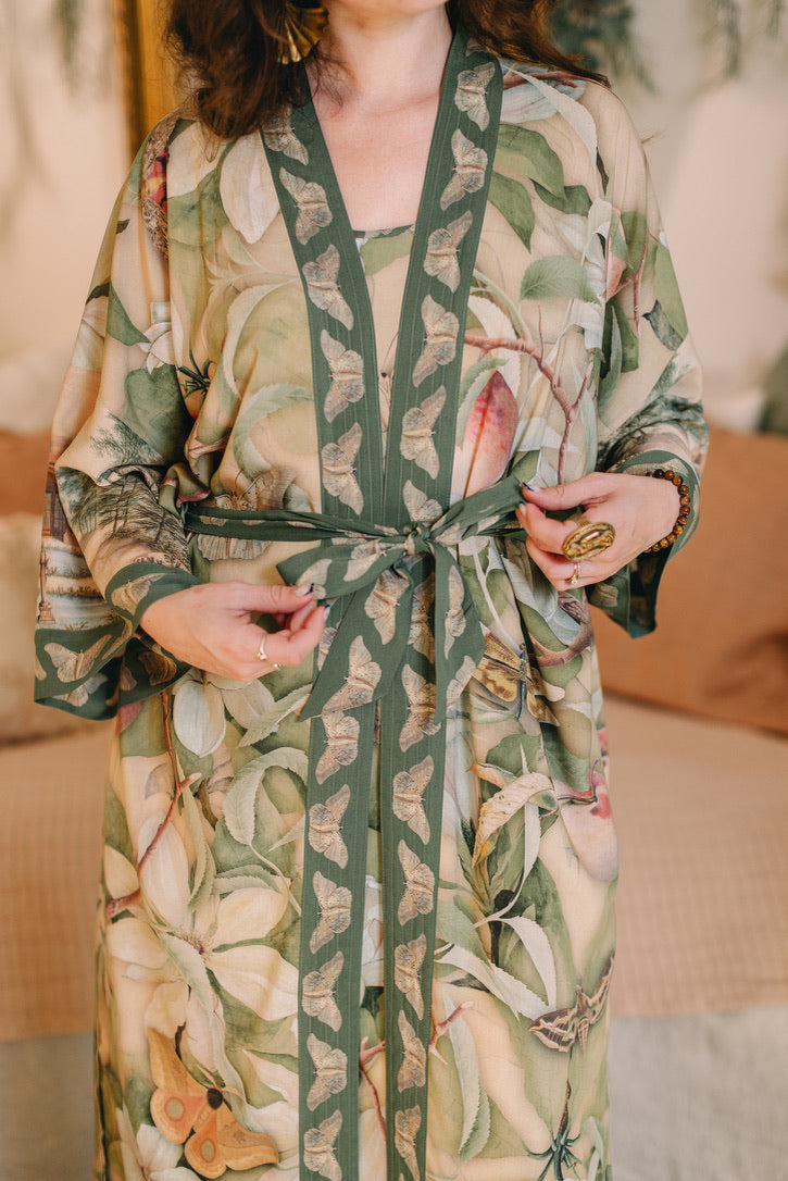 Fleur De Soleil Opera Duster Kimono Robe w/ Florals Pre-Order March 2026