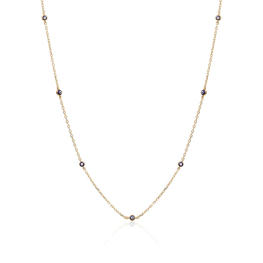 Rosary Chain Evil Eye Protection Necklace - Silver Or Gold