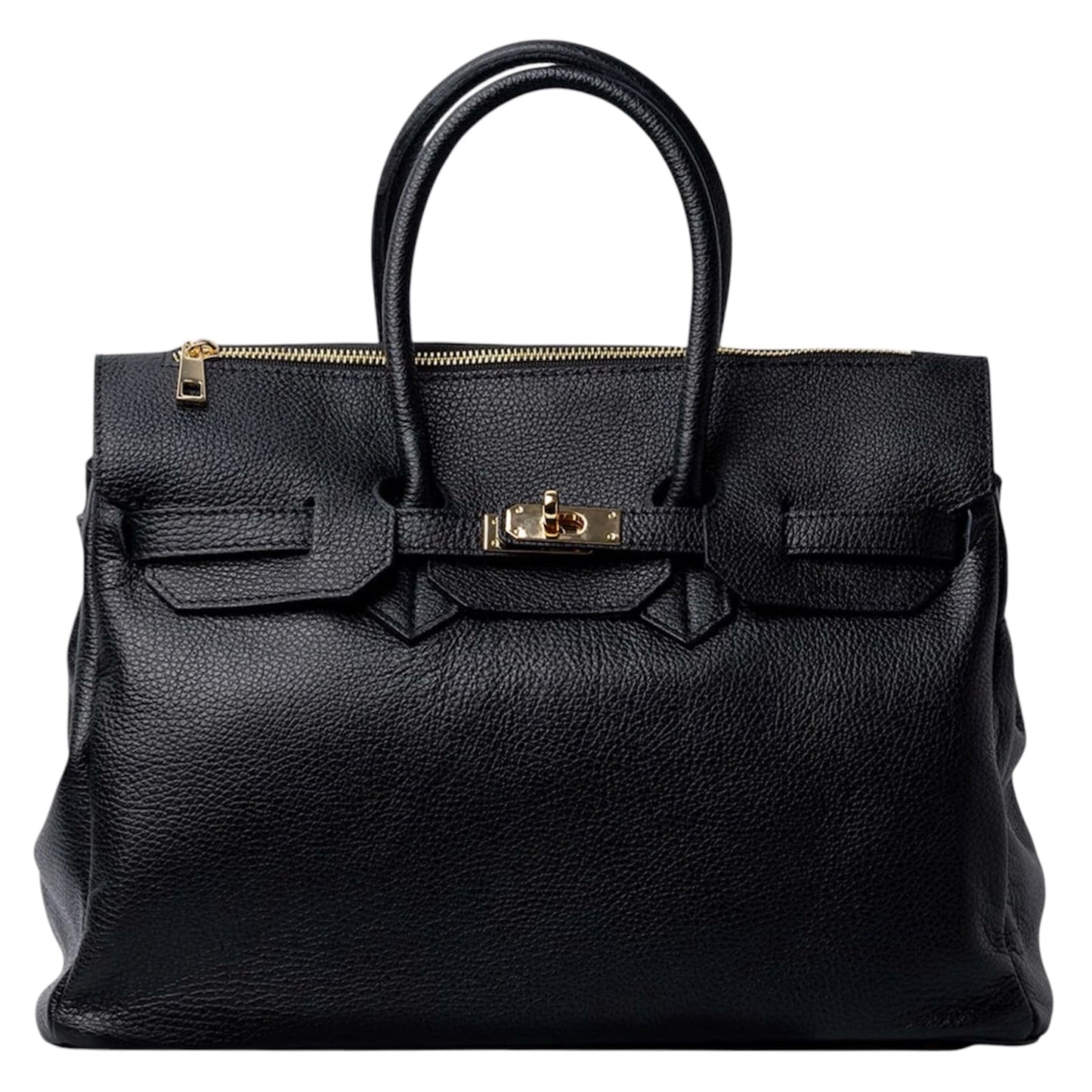 Black Italian Dollaro Leather Handbag