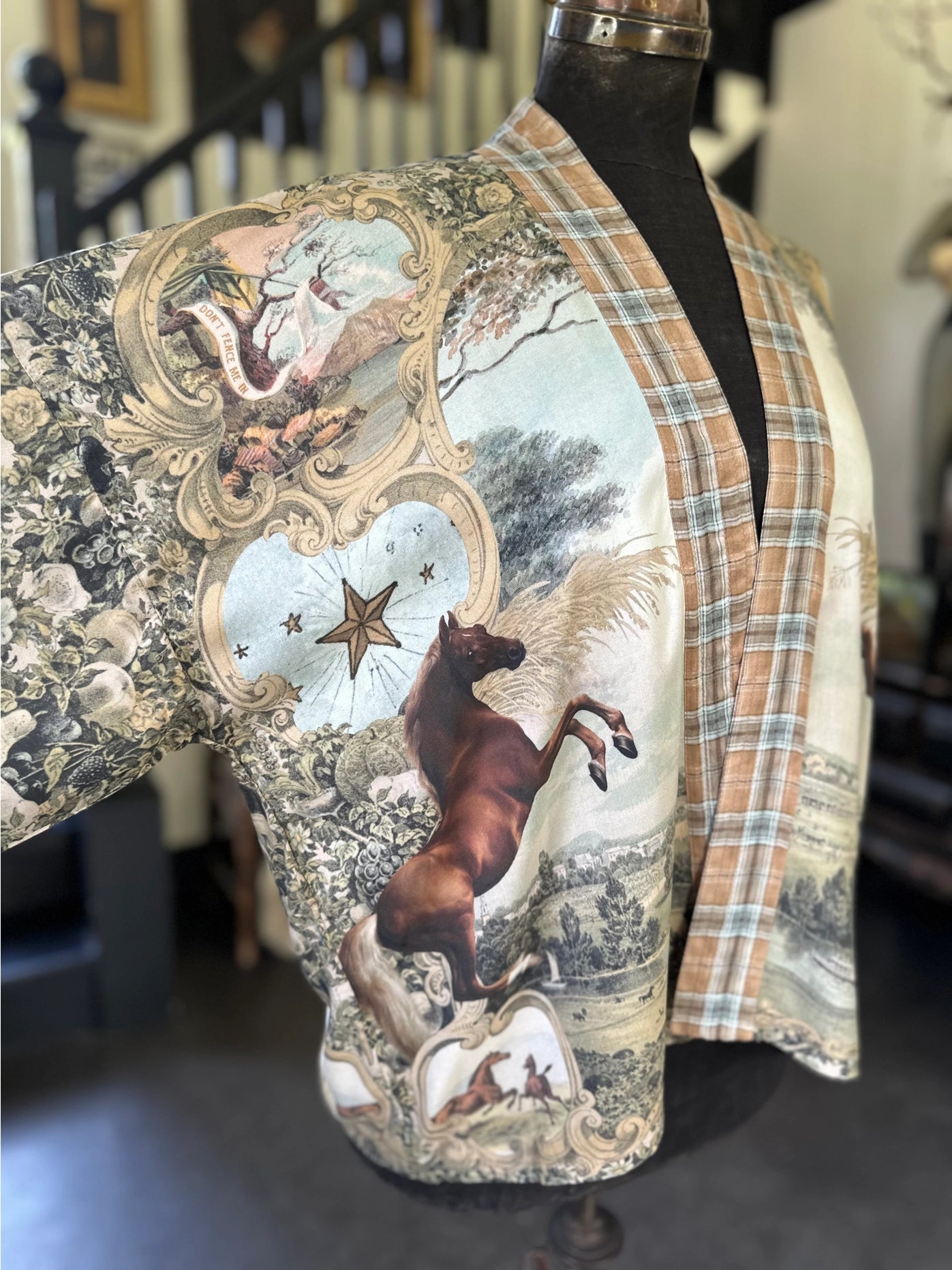 Born To Run Pixie Duster Crop Kimono Horse & Flower Print - Pre-Order - Ships In September