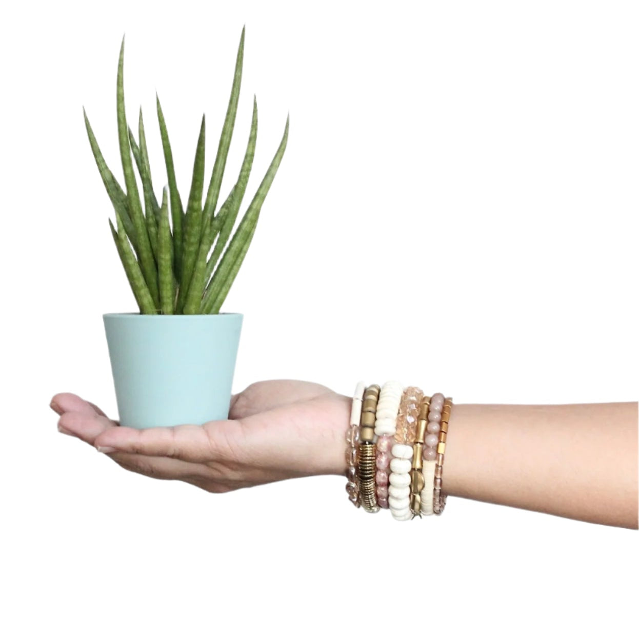 Gemstone Gray, White, and Brass Wrap Bracelet