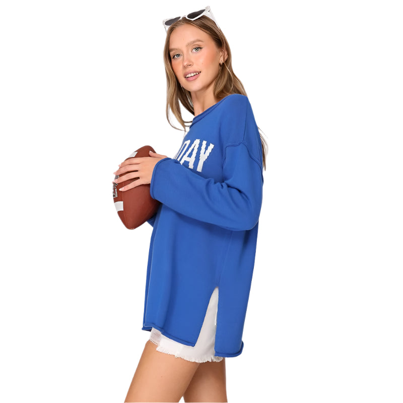 Game Day Round Neck Oversized Sweater