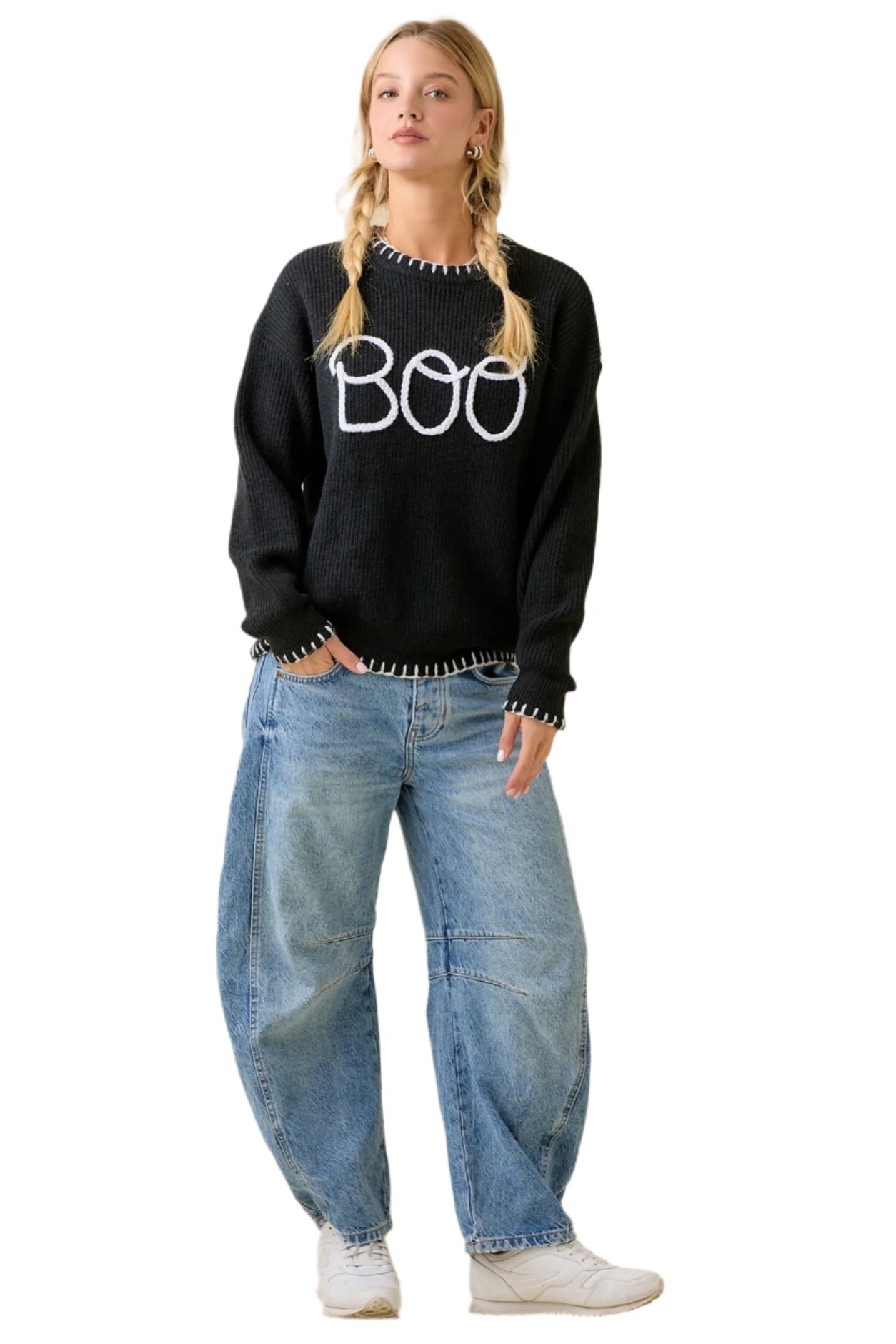 BOO Round Neck Oversized Sweater - Pre Order - Ships Oct 3rd