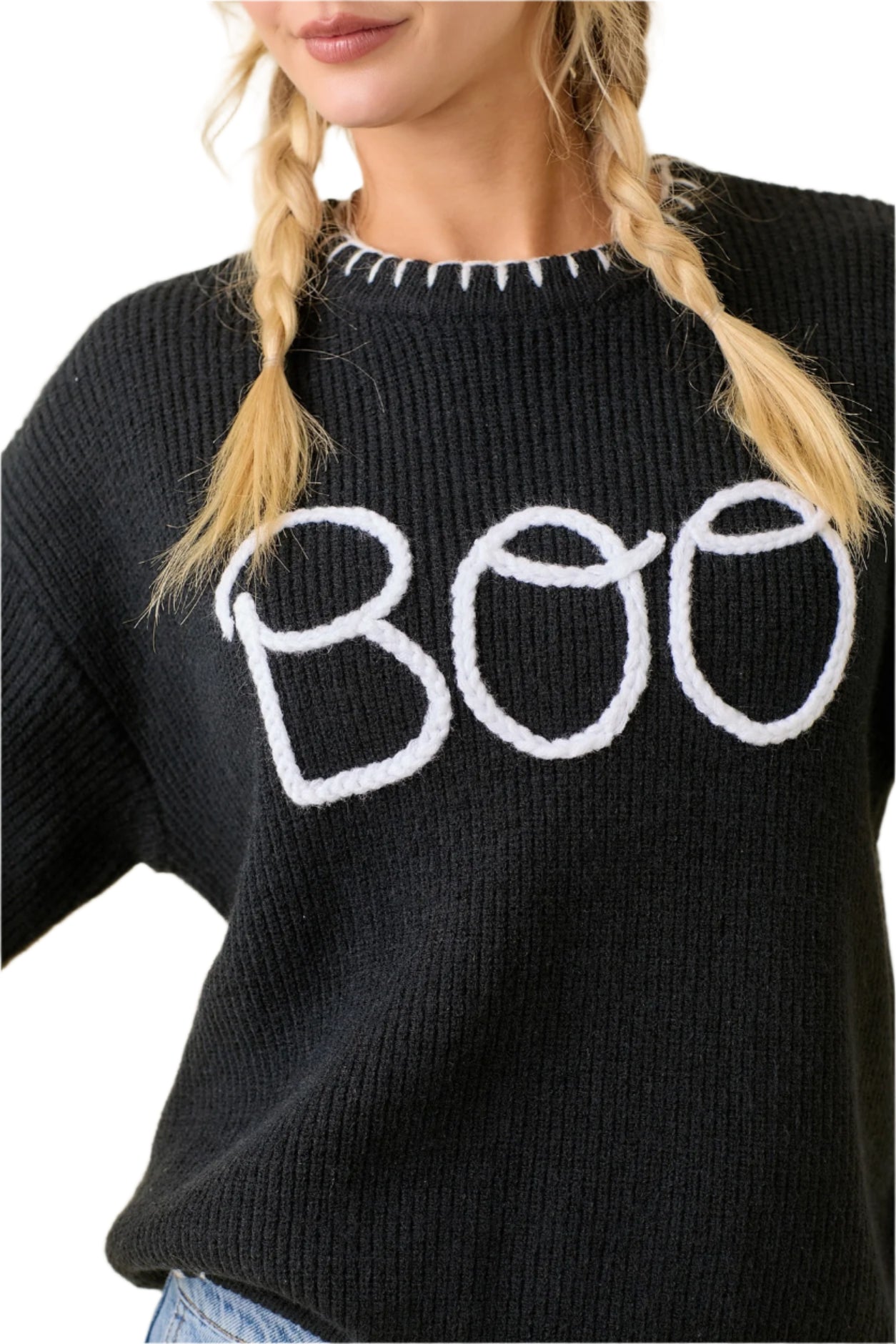 BOO Round Neck Oversized Sweater - Pre Order - Ships Oct 3rd