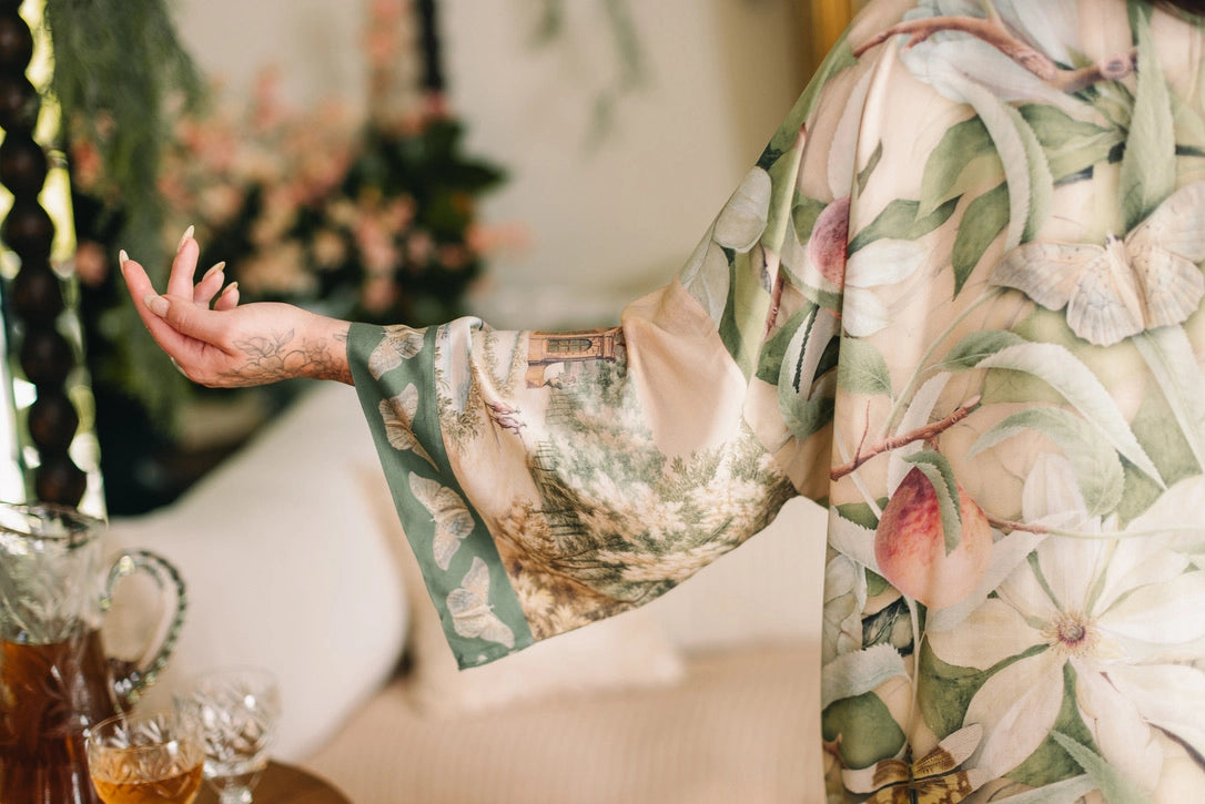 Fleur De Soleil Opera Duster Kimono Robe w/ Florals Pre-Order March 2026
