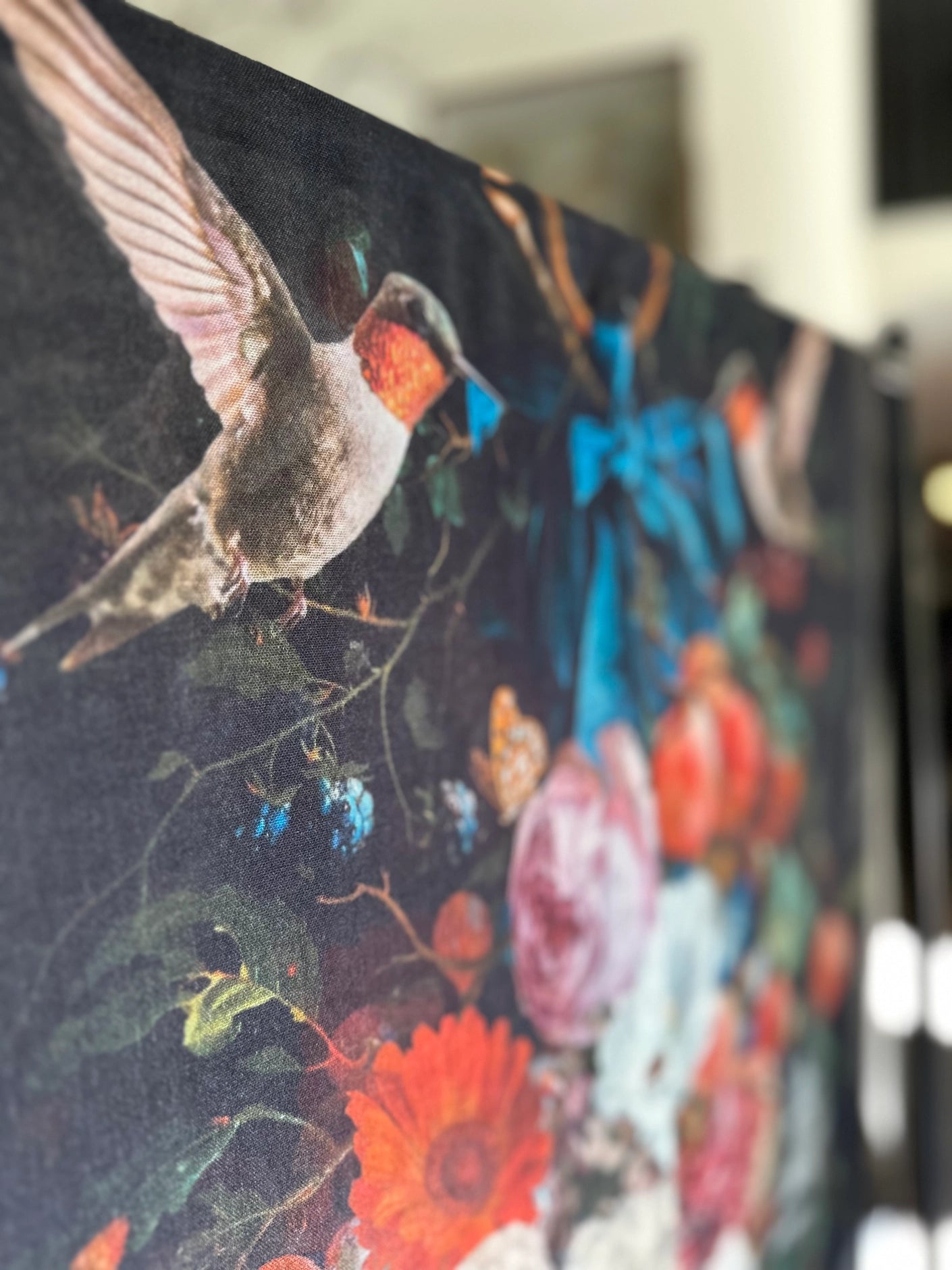 Flight of Fancy Floral Scarf with Hummingbirds Print Pre-Order Ships In September