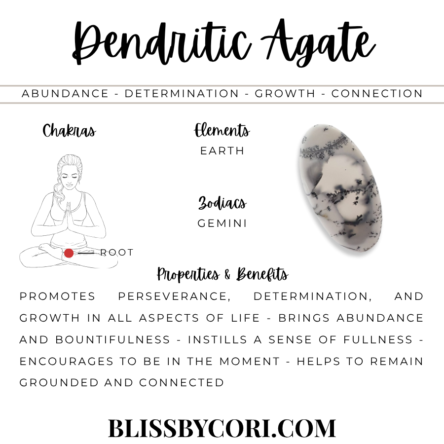 Dendritic Agate Beaded Gemstone Bracelet