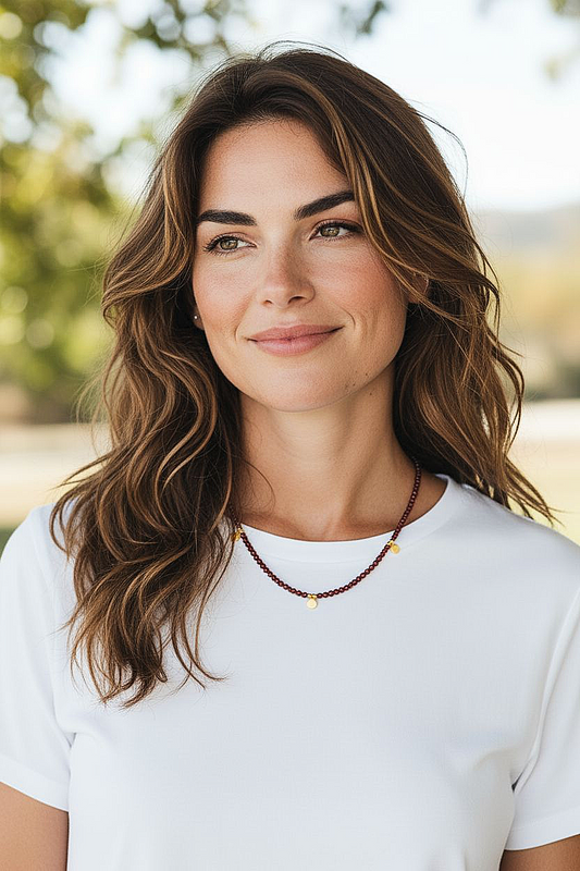 Garnet Beaded Necklace