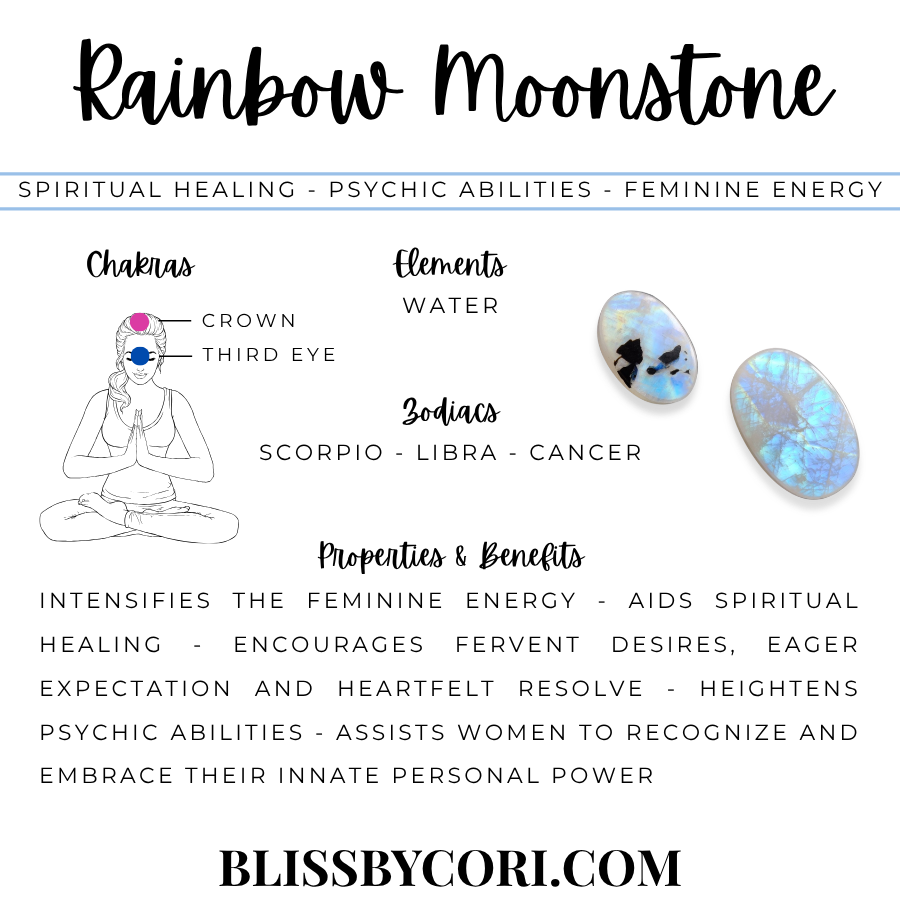 Rainbow Moonstone Cross Gemstone Bracelet