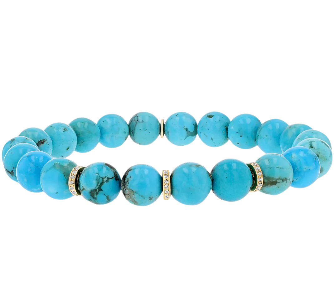 Arizona Turquoise And Diamond Bracelet