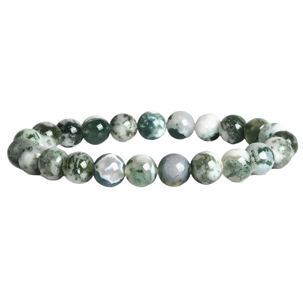 Tree Agate Beaded Bracelet