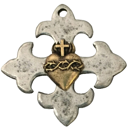 Sacred Heart Celtic Cross Black Onyx Gemstones Chain Necklace