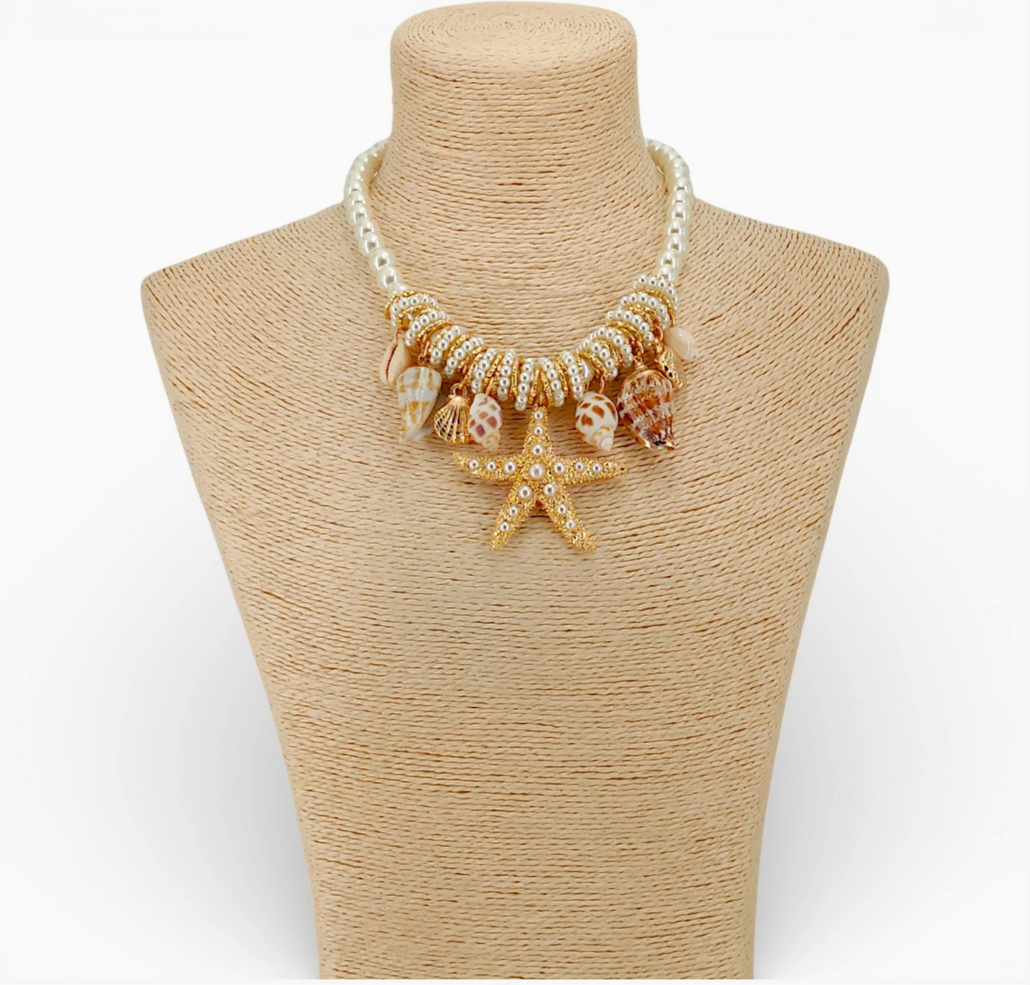 Starfish & Shell Pearl Necklace | Summer Statement Jewelry