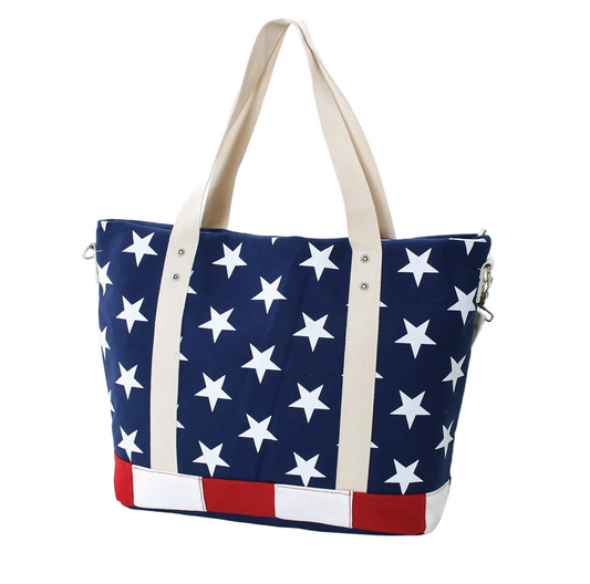 Stars and Stripes USA Flag Canvas Tote Bag