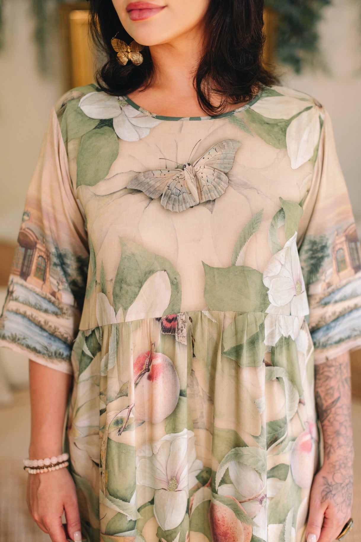 Fleur De Soleil Artist Dress Tunic w/ Pockets & Florals Pre-Order March 2026