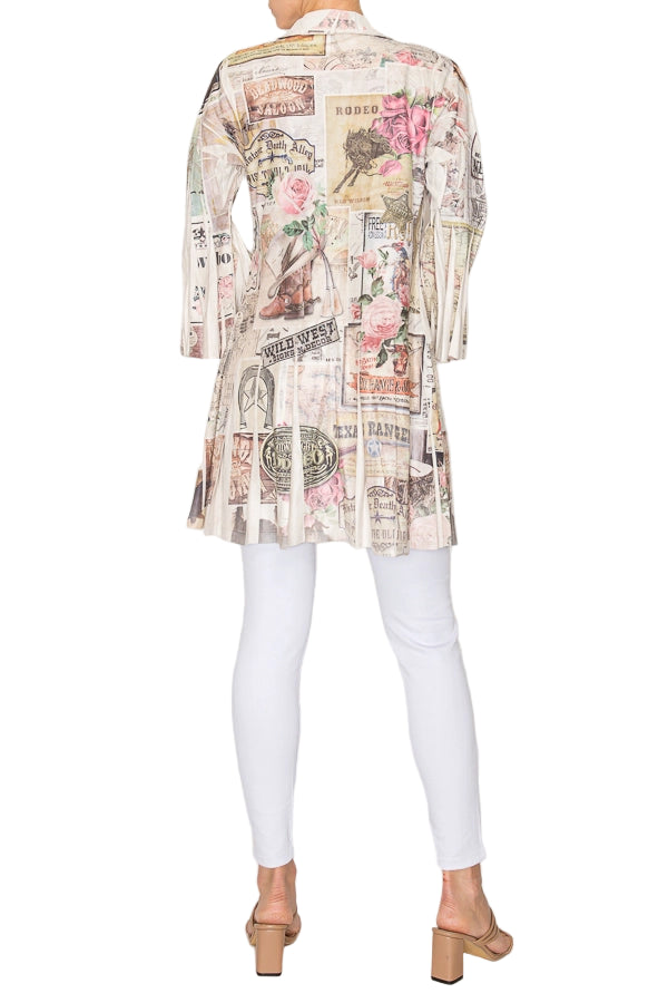 Rose West Buttery Faux Suede Pleated Belle Sleeve Jacket - Ships Late September