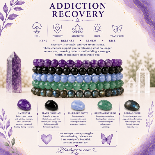 Addiction Recovery Gemstone Bracelet Stack