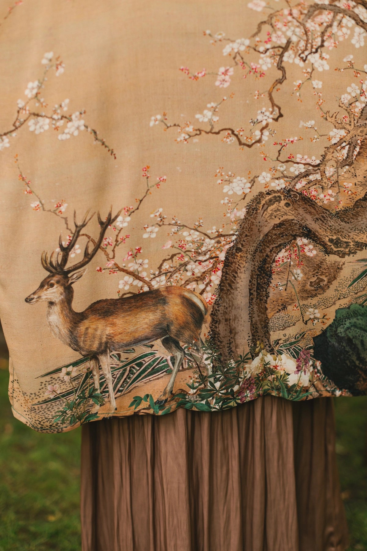 Fable Matinée Duster Kimono With Deer and Moon Mid-Length - Pre Order - Ship Late October 2025