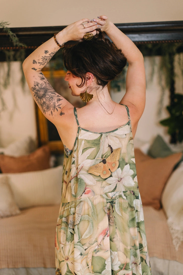 Fleur De Soleil Bohéme Long Maxi Slip Dress w/ Florals Pre-Order March 2026