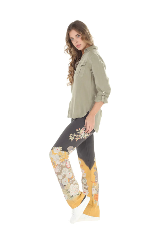 Paparazzi by Biz - Stretch Fit Floral Print Lounge Pant with Raw Hem
