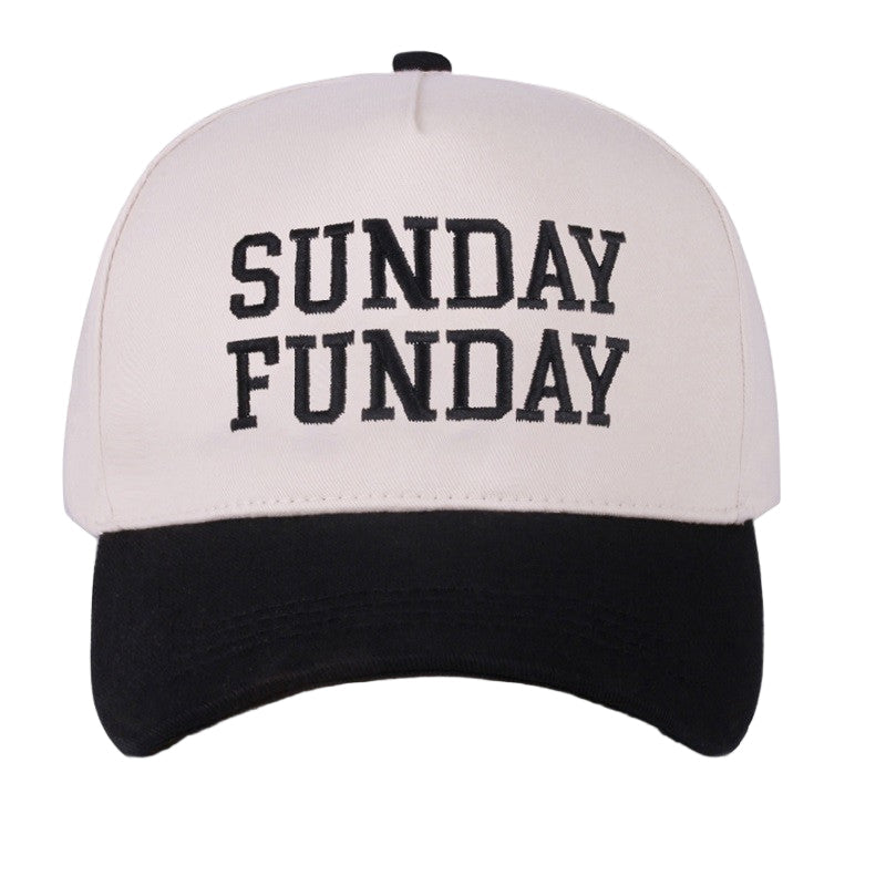 Sunday Funday Two Tone Canvas Cotton Cap & Colors - Available in 7 Colors