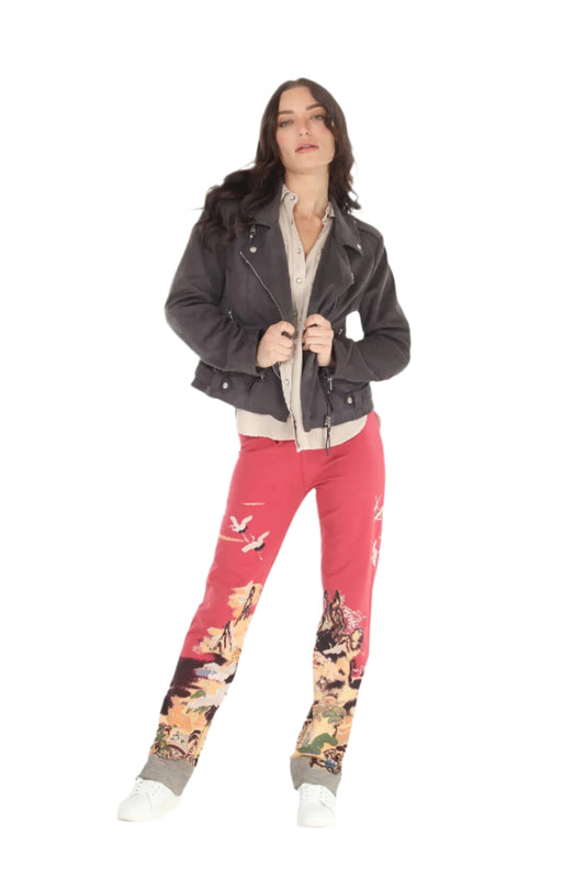 Paparazzi by Biz - Stretch Fit Dragon Print Lounge Pant with Raw Hem
