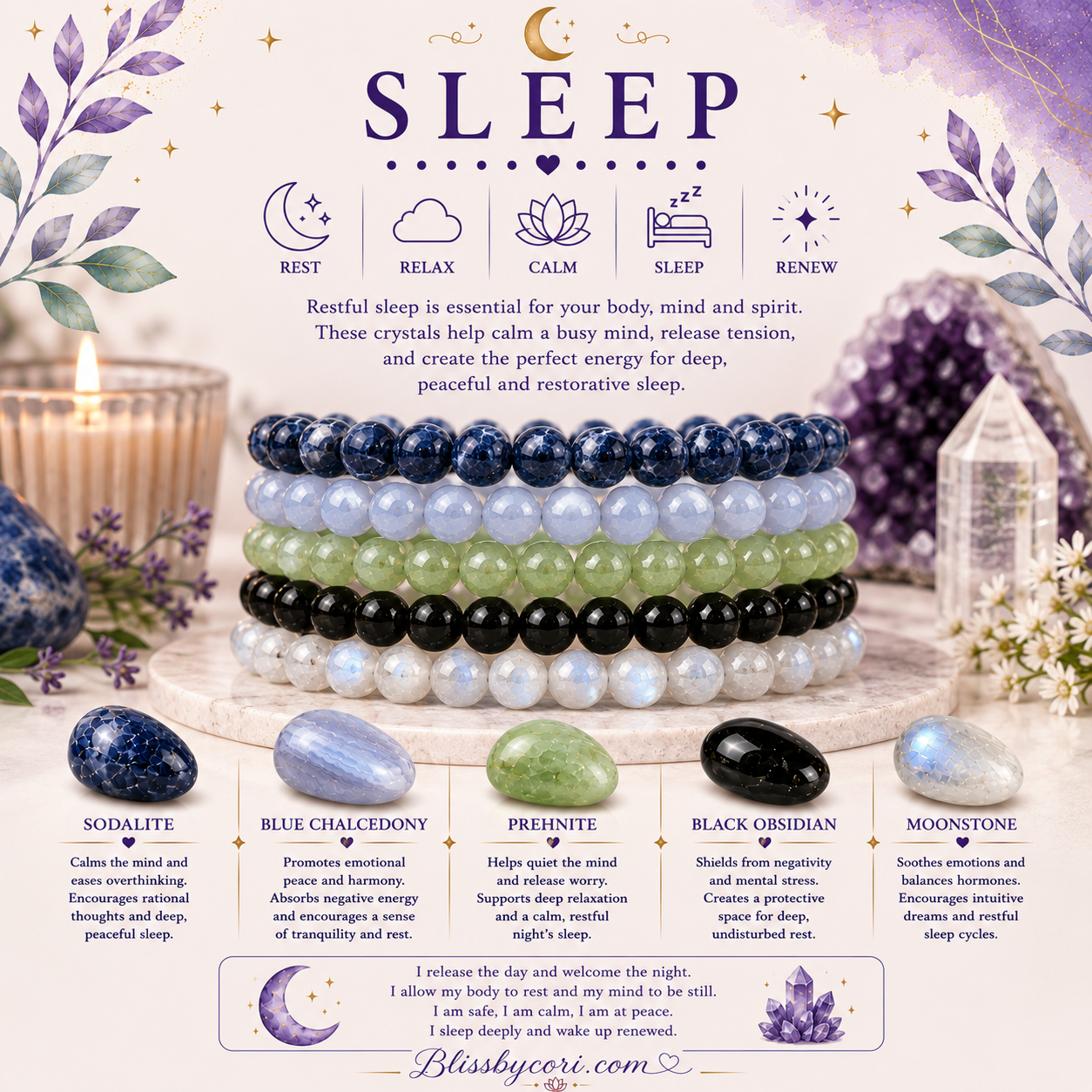 Sleep Gemstone Bracelet Stack