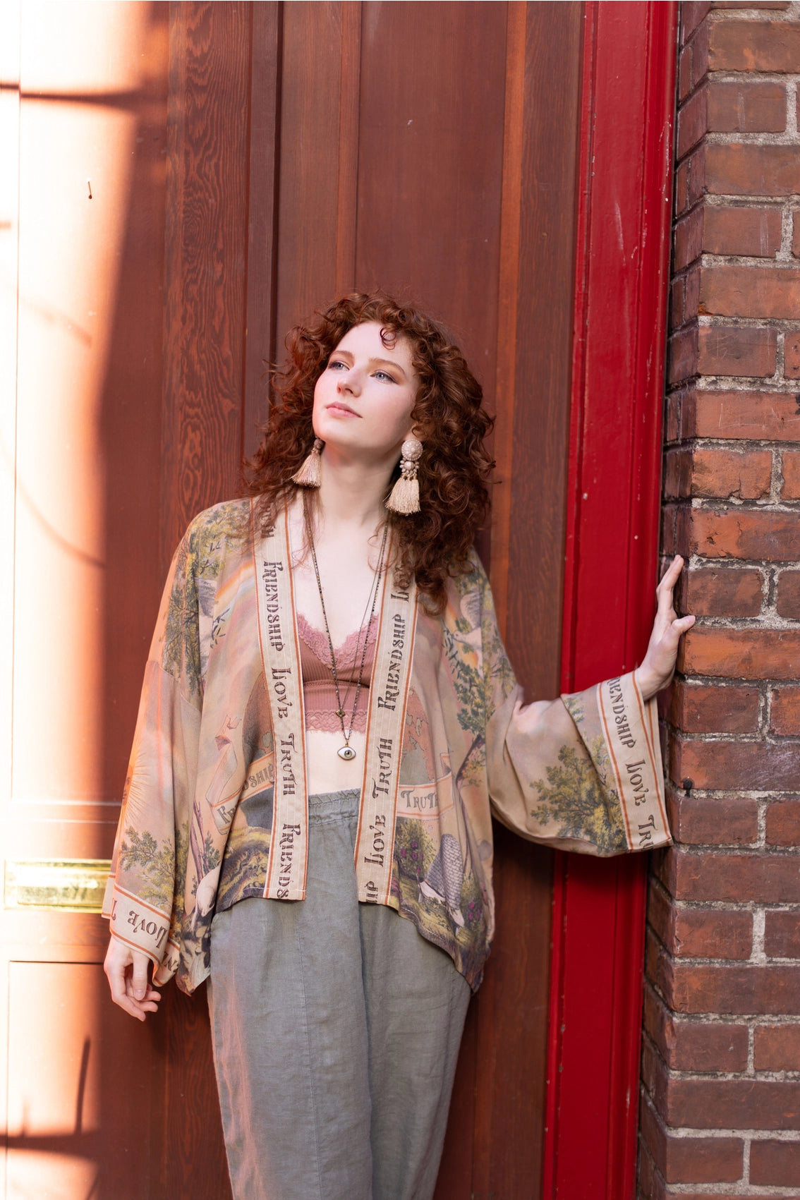 Friendship Love and Truth Vintage Wash (Cropped Length) Kimono