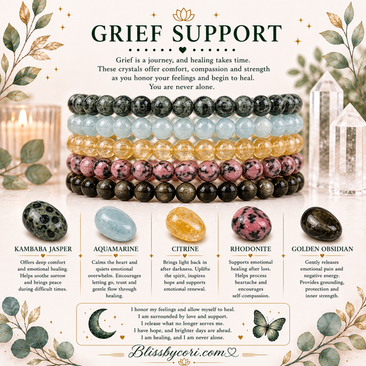 Healing Grief Gemstone Bracelet Stack
