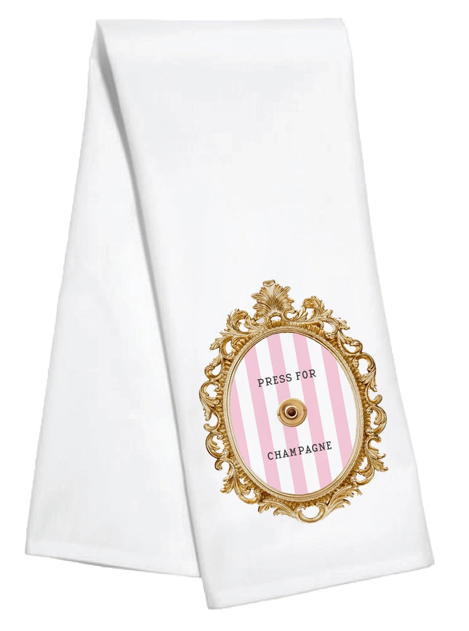 Press For Champagne Kitchen Towel
