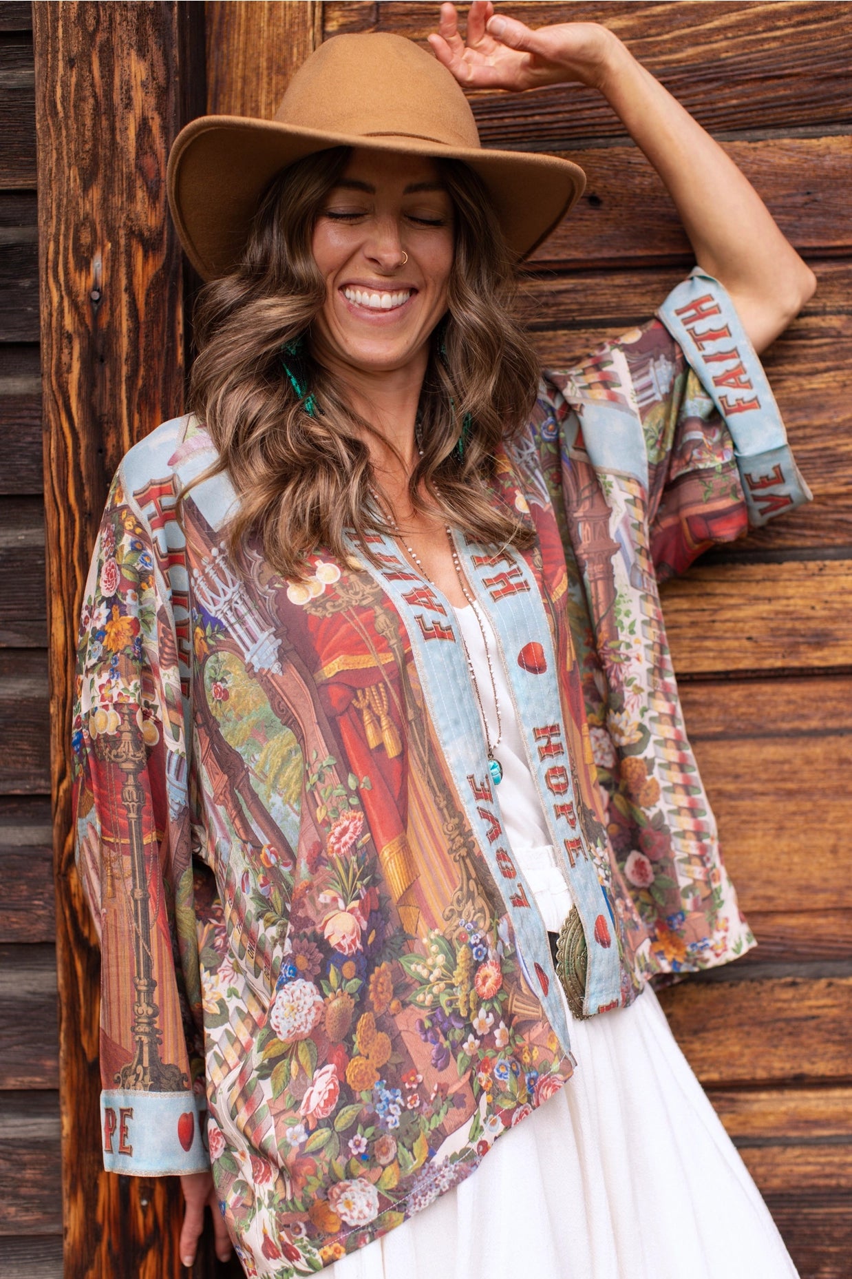 Love Language Pixie Duster Cropped Kimono w/ Faith, Hope, Love Pre-Order Ship September 2025