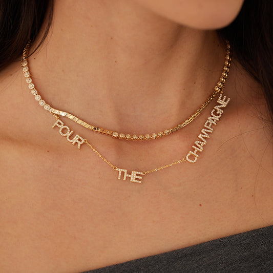 Pour The Champagne CZ Necklace