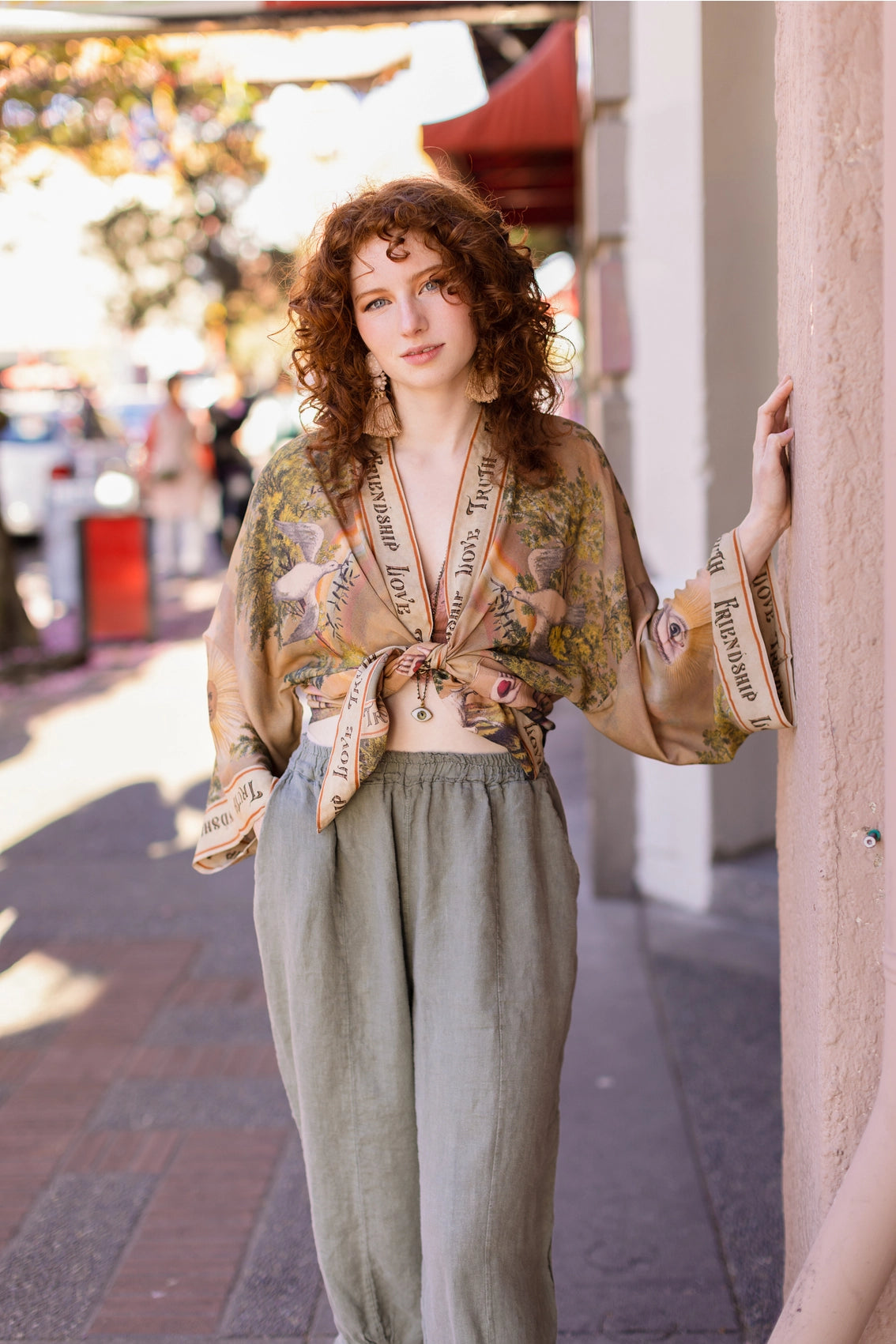 Friendship Love and Truth Vintage Wash (Cropped Length) Kimono